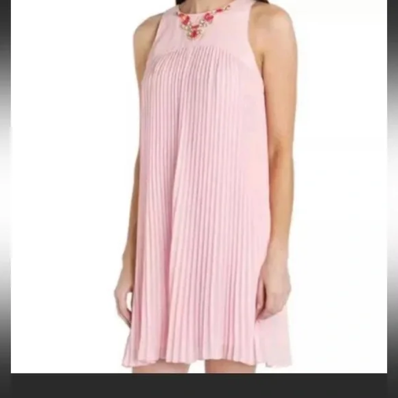 ted baker pink pleated dress Ted Baker Pointelle Sleeveless Sweater Dress in Pink